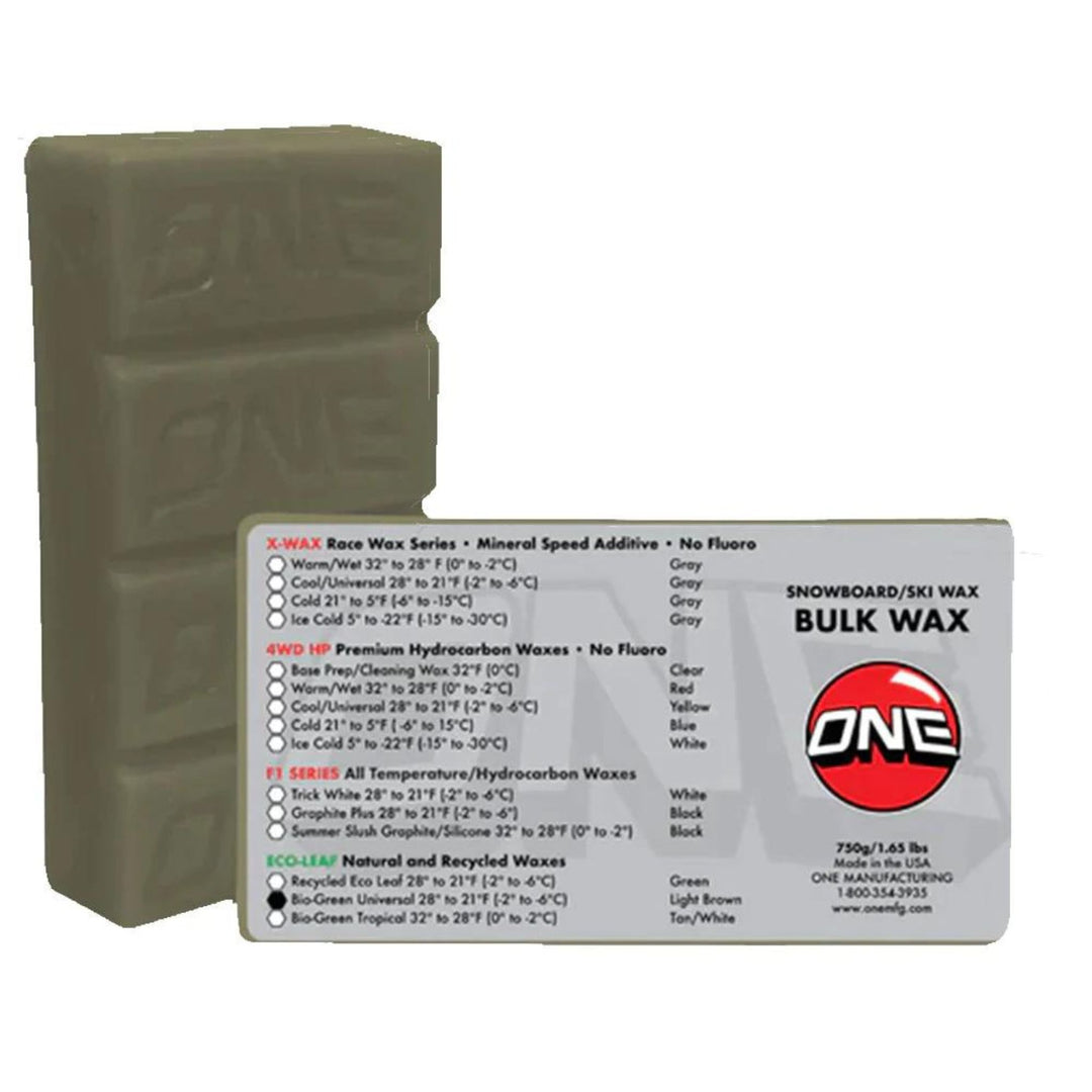 One MFG Eco Leaf Natural Any Condition Bulk Wax - 750g SKI & SNOWBOARD WAX OneBall   