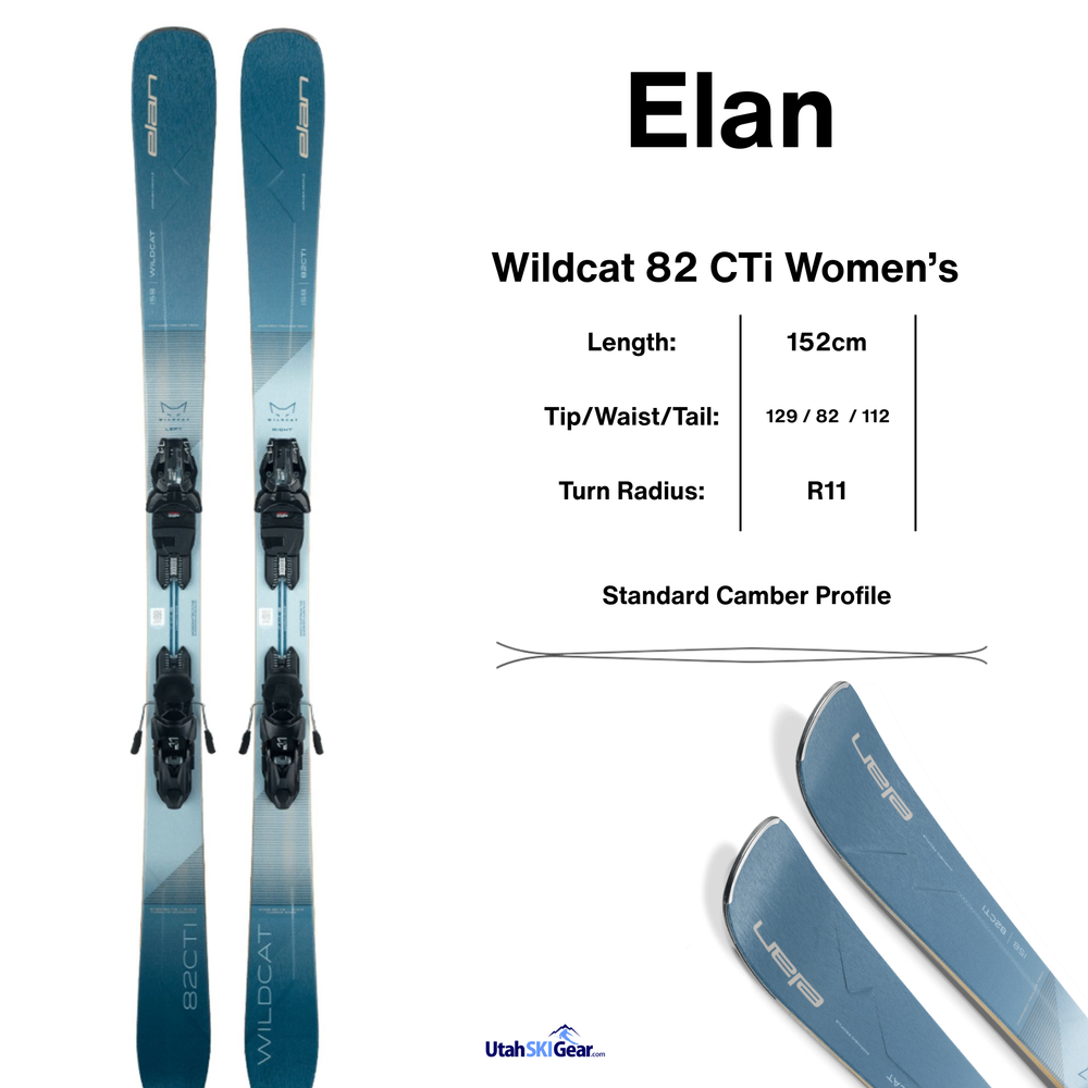 Elan Wildcat 82 CTi Women's Ski + ELX 11.0 Bindings - 2025 SKIS Elan
