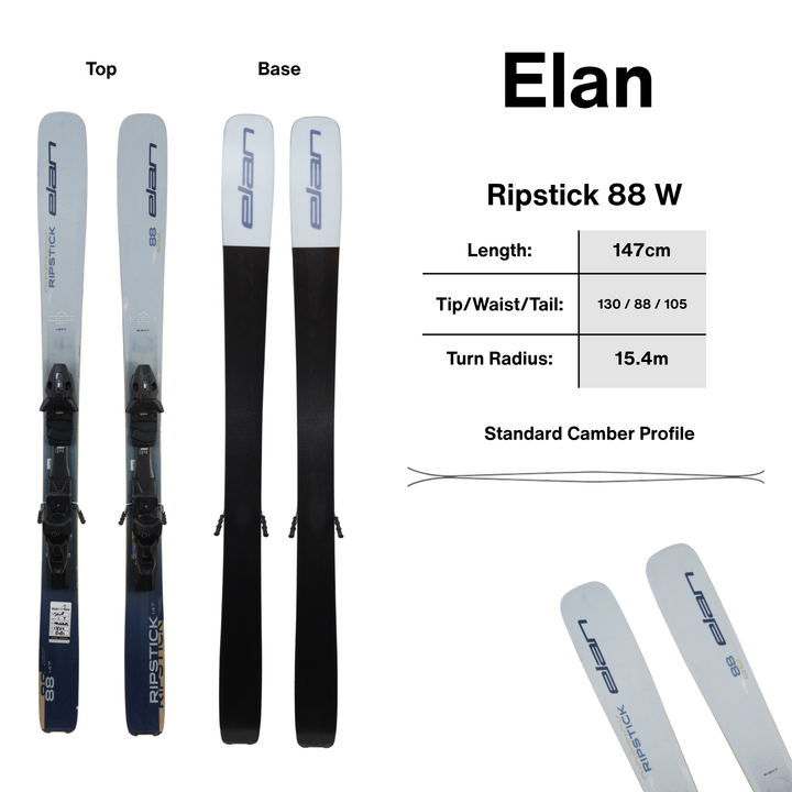 Elan Ripstick 88 W + SP 10 Demo Bindings - USED USED SKIS Elan 147cm