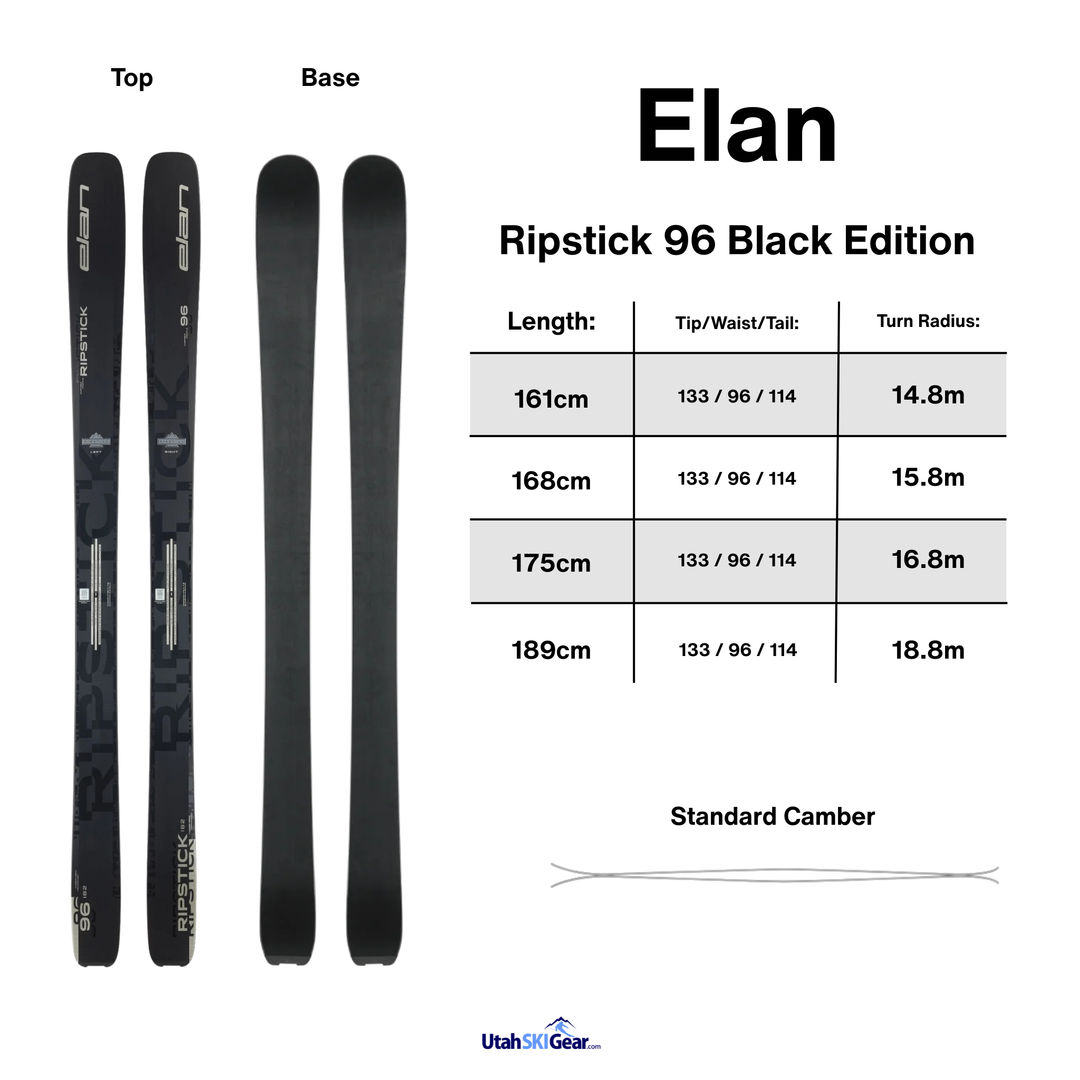 Elan Ripstick 96 Black Edition - 2026 - Men's Freeride Skis – Utah