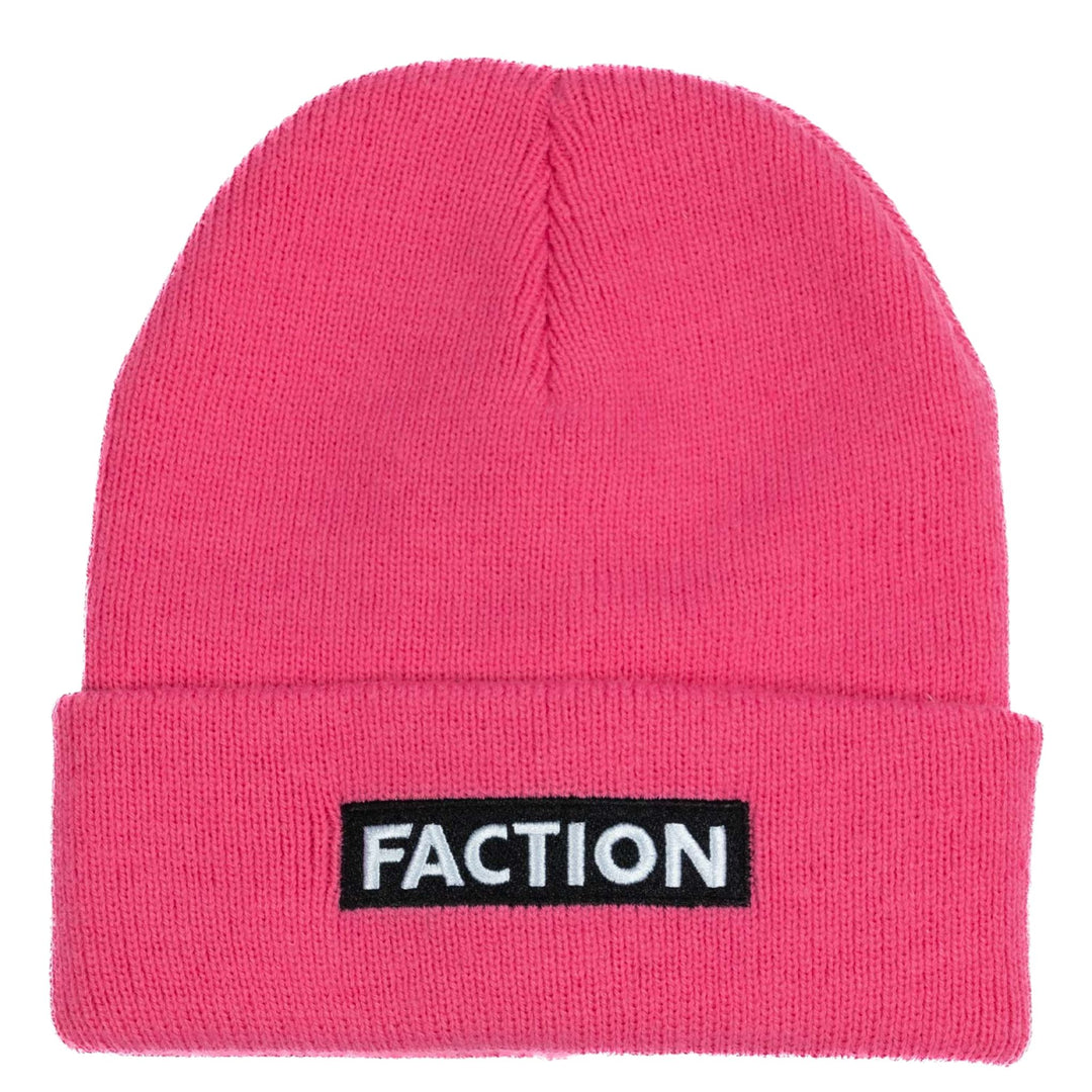 Faction Skis Logo Beanie APPAREL Faction Bright Pink
