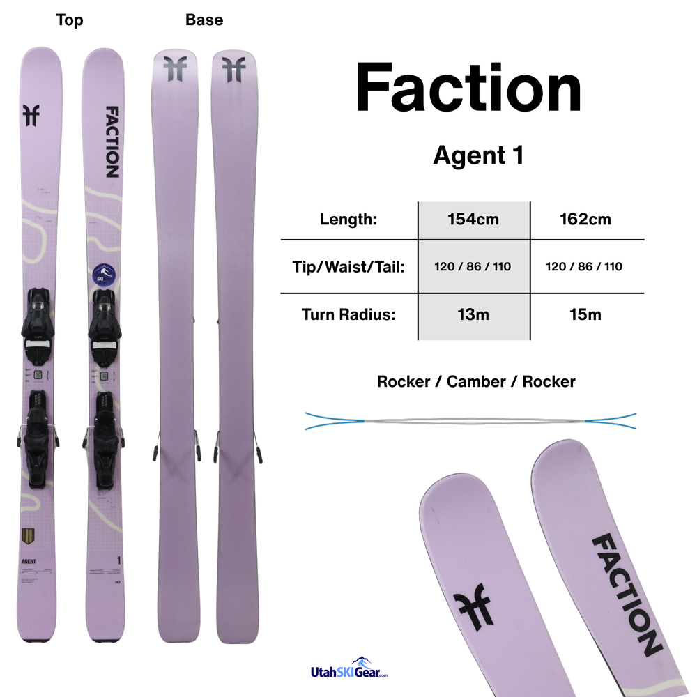 Faction Agent 1 Skis 2026 - USED USED SKIS Faction 162cm
