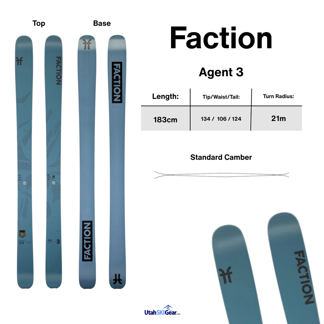 Faction Agent 3 Skis 2025 | Utah Ski Gear Faction Agent 3 Skis 2025 | Utah Ski Gear