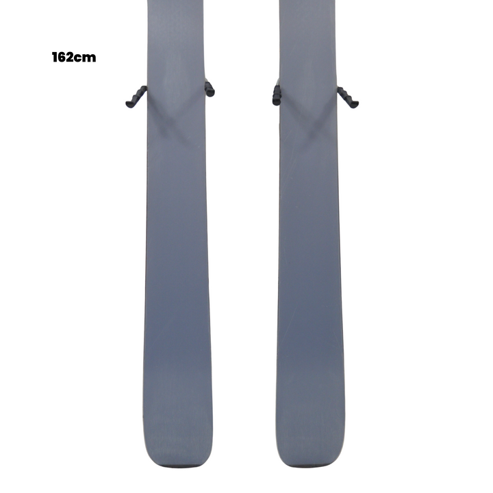 Gray skis with a length of 162cm on a white background, featuring Utah Ski Gear logo.