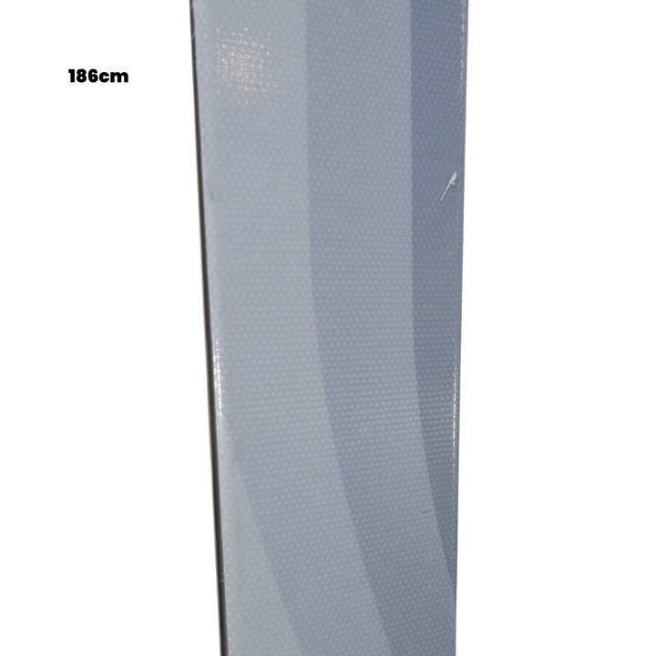 Close-up of a ski with 'Utah Ski Gear' branding on a white background