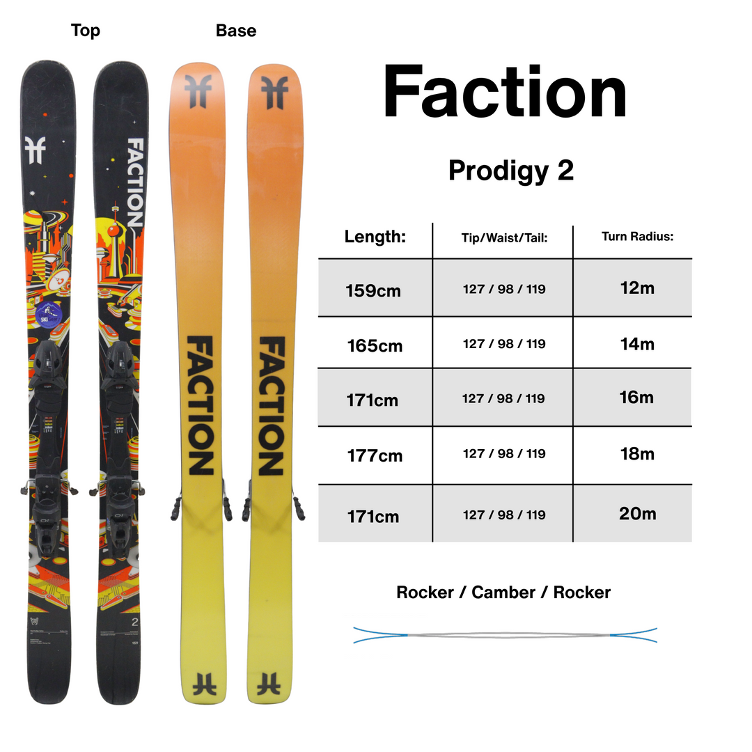 Faction Prodigy 2 Skis 2026 - USED USED SKIS Faction