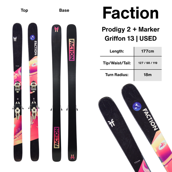 Faction Prodigy 2 + Marker Griffon 13 - USED 177cm SKIS Utah Ski Gear