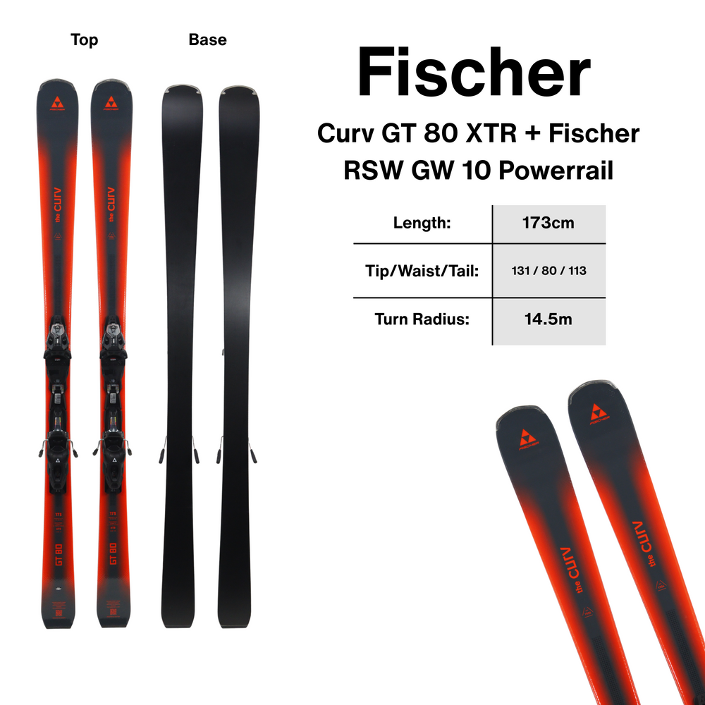 Fischer Curv GT 80 XTR Skis + RSW GW 10 Powerrail - 173cm | 2027 [Open Box Return] SKIS Fischer