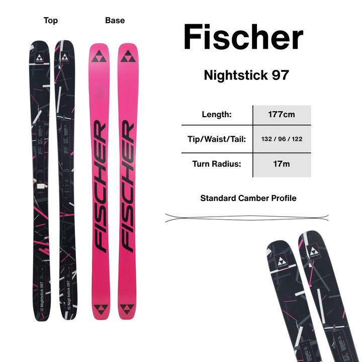Fischer Nightstick 97 Skis - 177cm | 2027 [Open Box Return] SKIS Fischer