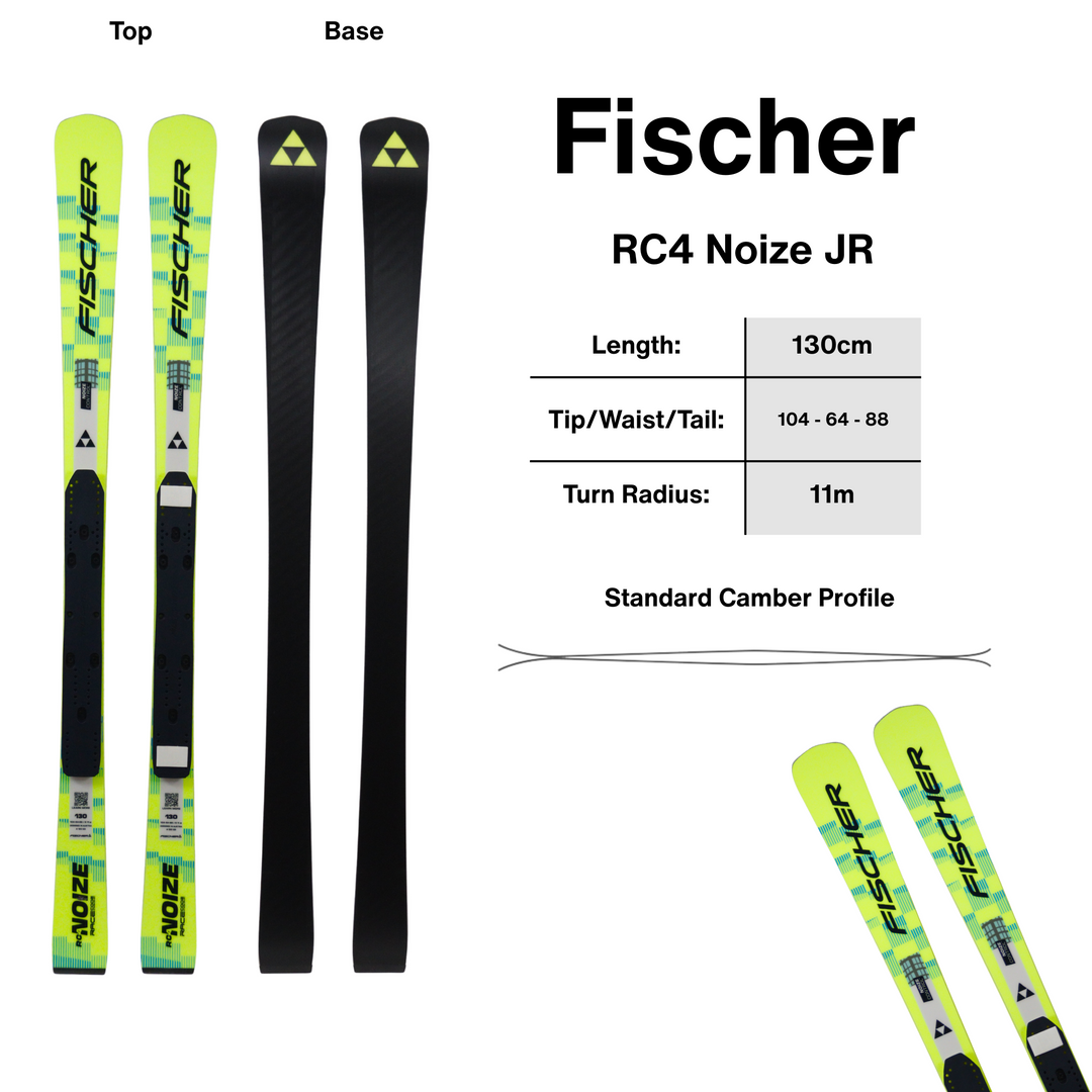 Fischer RC4 Noize JR Skis + Race Plates - 130cm | 2027 [Open Box Return] SKIS Fischer
