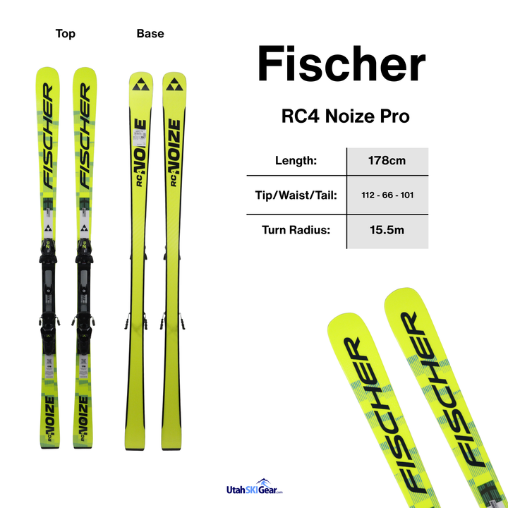 Fischer RC4 Noize Pro Skis + Z13 Powerrail Bindings - 178cm | 2027 SKIS Fischer