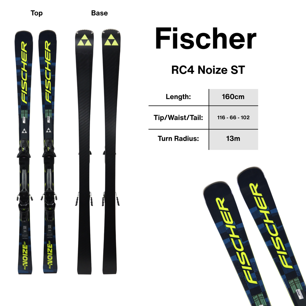 Fischer RC4 Noize ST Skis + Fischer Z12 GW - 160cm | 2027 - [Open Box Return] SKIS Fischer