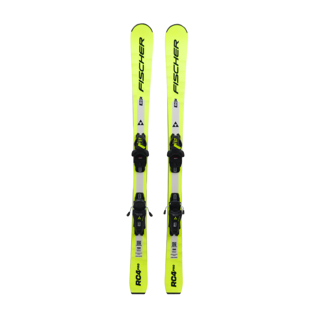 Fischer RC4 Pro JR Skis + FS7 Jr 7CA GW Powerrail - 130cm | 2027 - [Open Box Return] SKIS Fischer