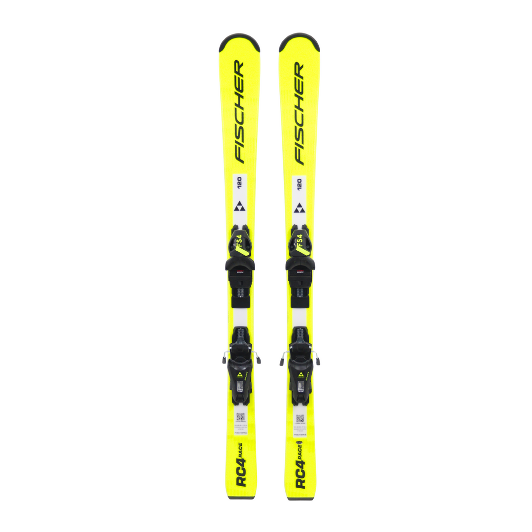 Fischer RC4 Race JR Skis + FS4 Jr 4CA GW Powerrail - 120cm | 2027 - [Open Box Return] SKIS Fischer