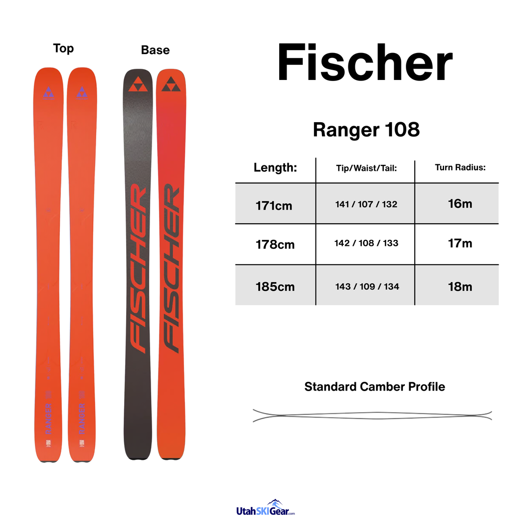 Fischer Ranger 108 All Mountain Freeride Skis 2027 | Utah Ski Gear Fischer Ranger 108 All Mountain Freeride Skis 2027 | Utah Ski Gear