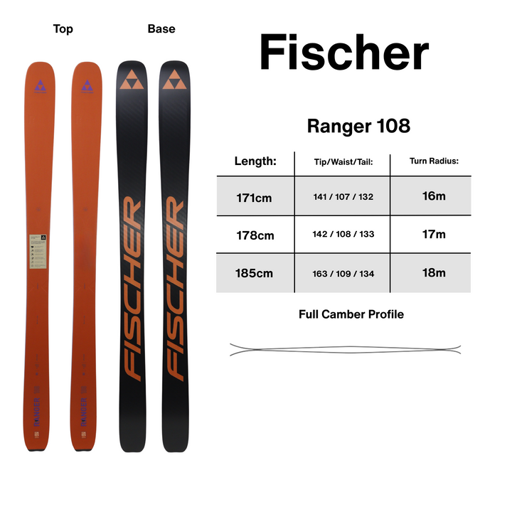 Fischer Ranger 108 Skis | 2027 [Open Box Return] SKIS Fischer
