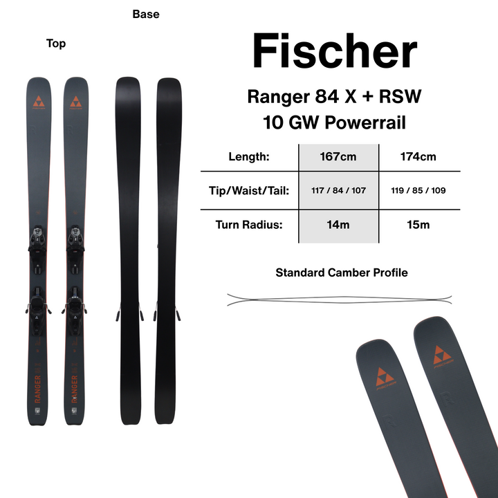 Fischer Ranger 84 X + RSW 10 GW Powerrail | 2027 - [Open Box Return] SKIS Fischer