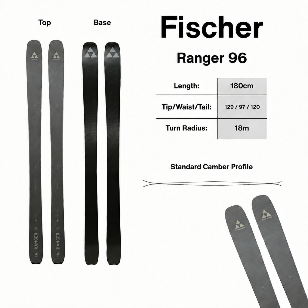 Fischer Ranger 96 Skis - 180cm | 2027 – Utah Ski Gear