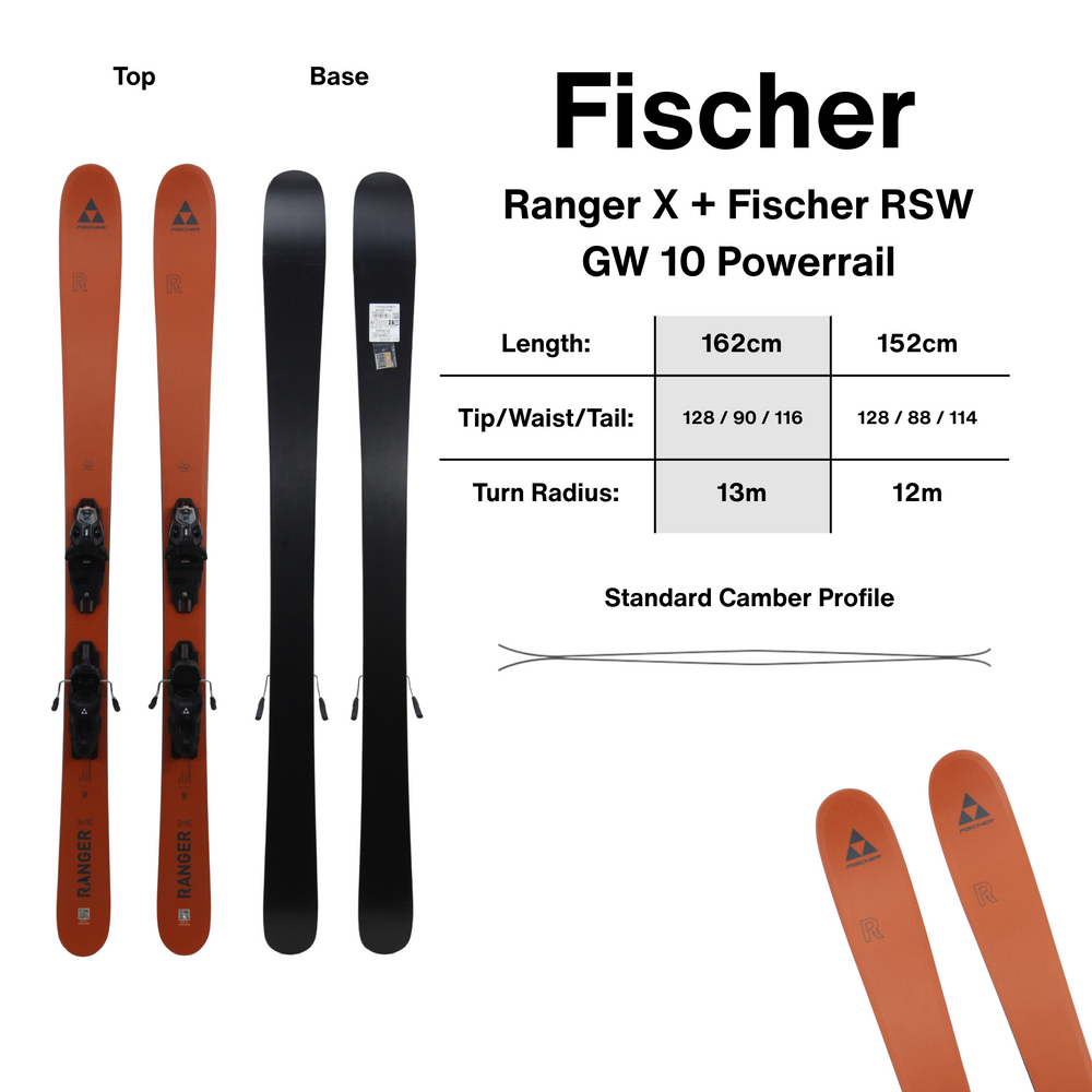 Fischer Ranger X + RSW GW 10 Powerrail | 2027 - [Open Box Return] SKIS Fischer