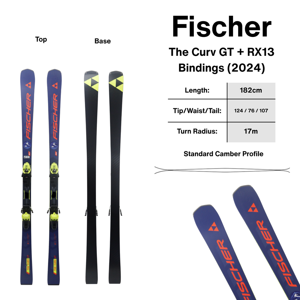 Fischer The Curv GT 182cm + Fischer RX 13 Bindings | 2024 SKIS Fischer