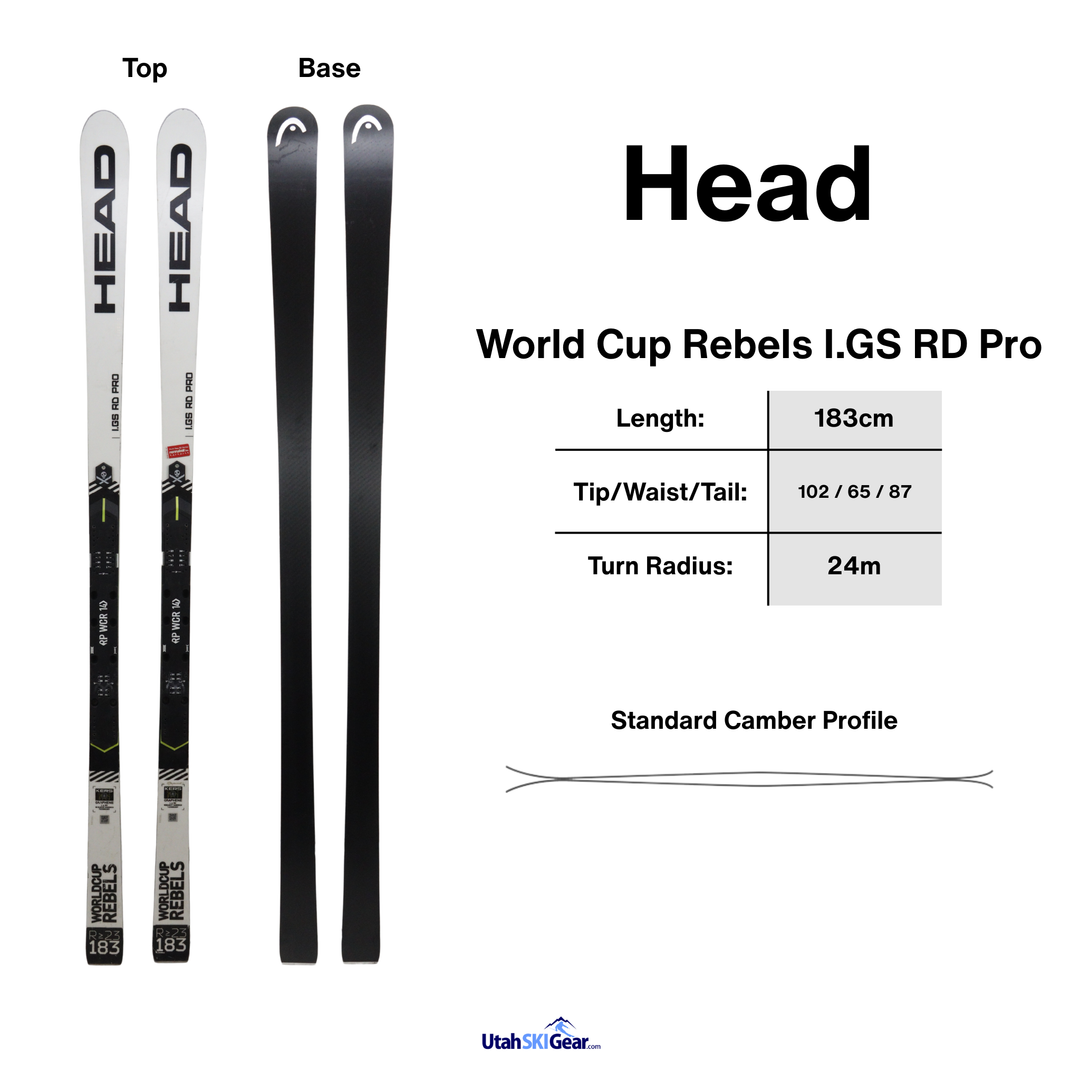 Head World Cup Rebels i.GS RD Pro w/ WCR 14 Plate 183 - USED USED SKIS Head