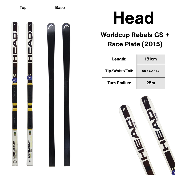 Head Worldcup Rebels GS 181cm + Race Plate | 2015 USED USED SKIS Head