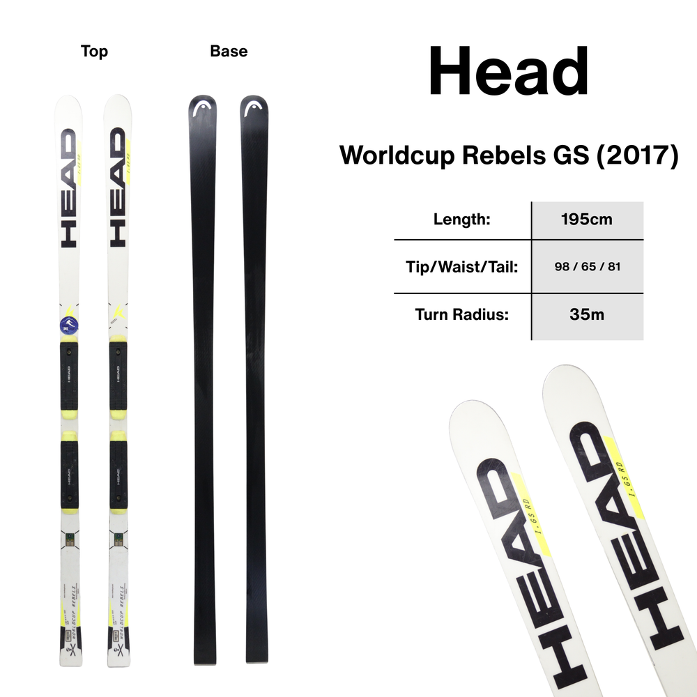 Head Worldcup Rebels GS 195cm 35m | 2017 USED USED SKIS Head