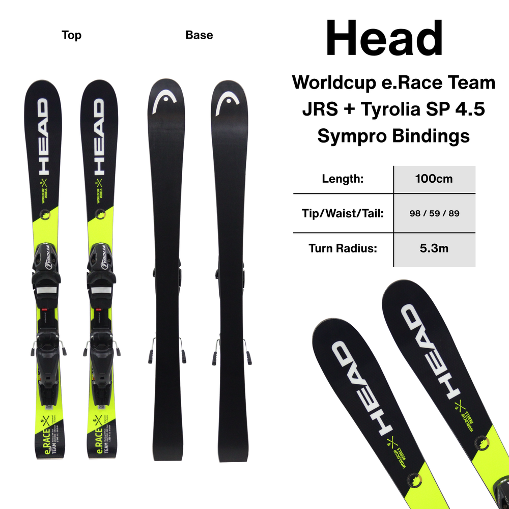 Head Worldcup e.Race Team JRS + Tyrolia SP 4.5 Sympro Bindings 100cm - 21/22 SKIS Head