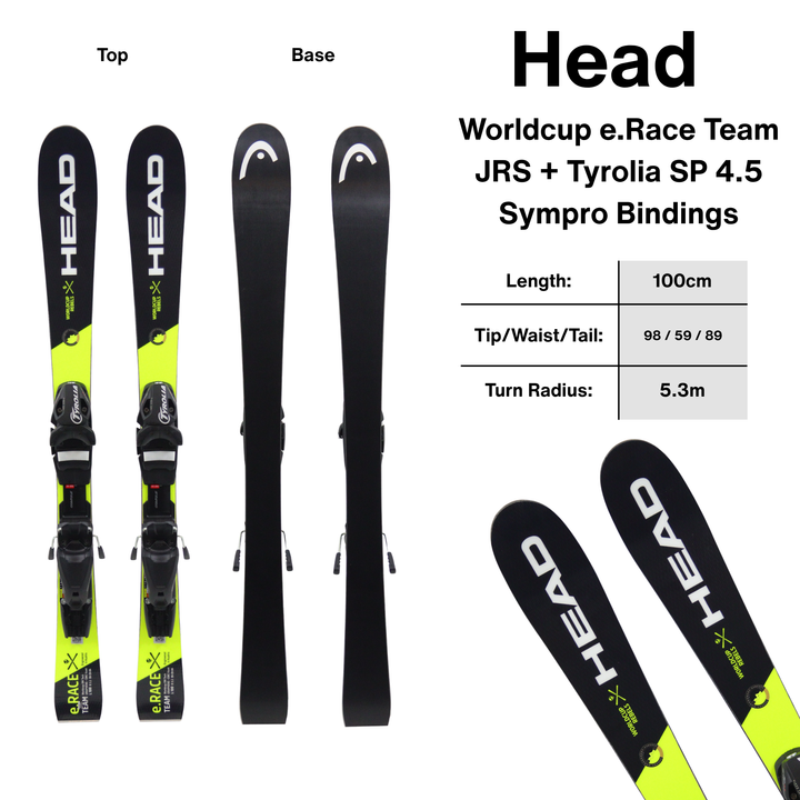 Head Worldcup e.Race Team JRS + Tyrolia SP 4.5 Sympro Bindings 100cm - 21/22 SKIS Head