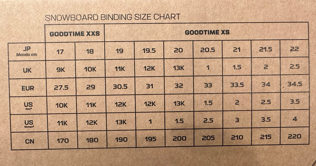 Snow Snowboard Boot Size Chart Youth Kids' Burton Mini Grom