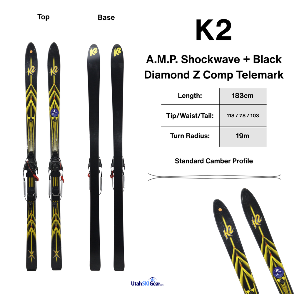 K2 A.M.P Shockwave skis + Z Comp Tele | 183cm