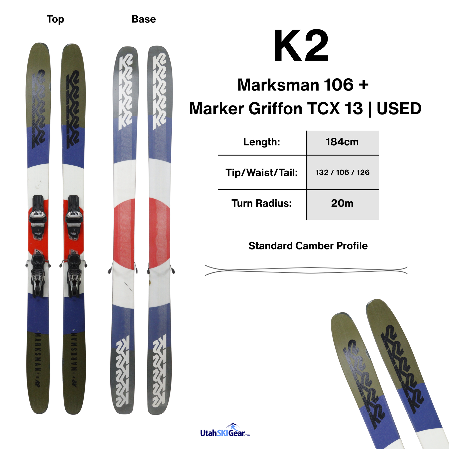 Used 2019 K2 Marksman 106 | Twin Tip All-Mountain Skis | Utah Ski Gear
