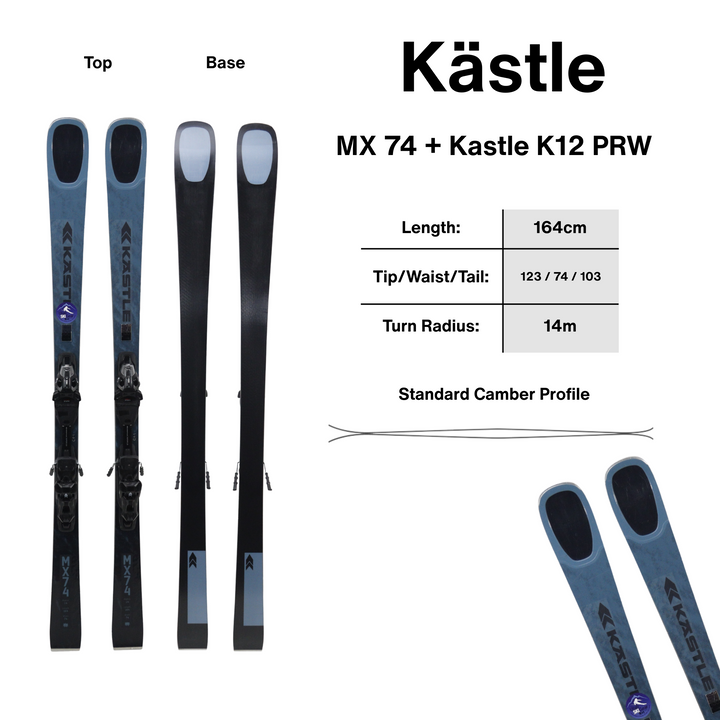 Kastle MX 74 164cm + Kastle K12 PRW | 2027 USED USED SKIS Kastle