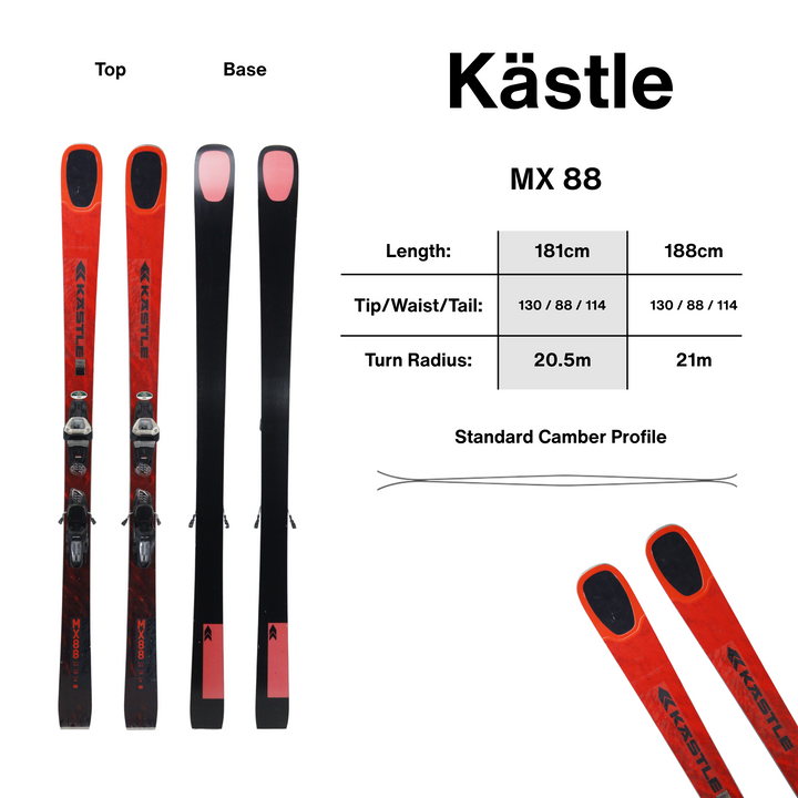 Kastle MX 88 + Bindings | 2027 USED USED SKIS Kastle