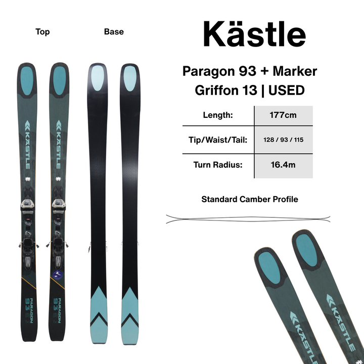 Kastle Paragon 93 + Marker Griffon 13 | 2027 USED USED SKIS Kastle