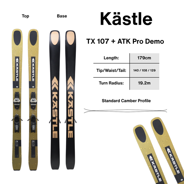 Kastle ZX 108 179cm + Bindings | 2027 USED SKIS Kastle