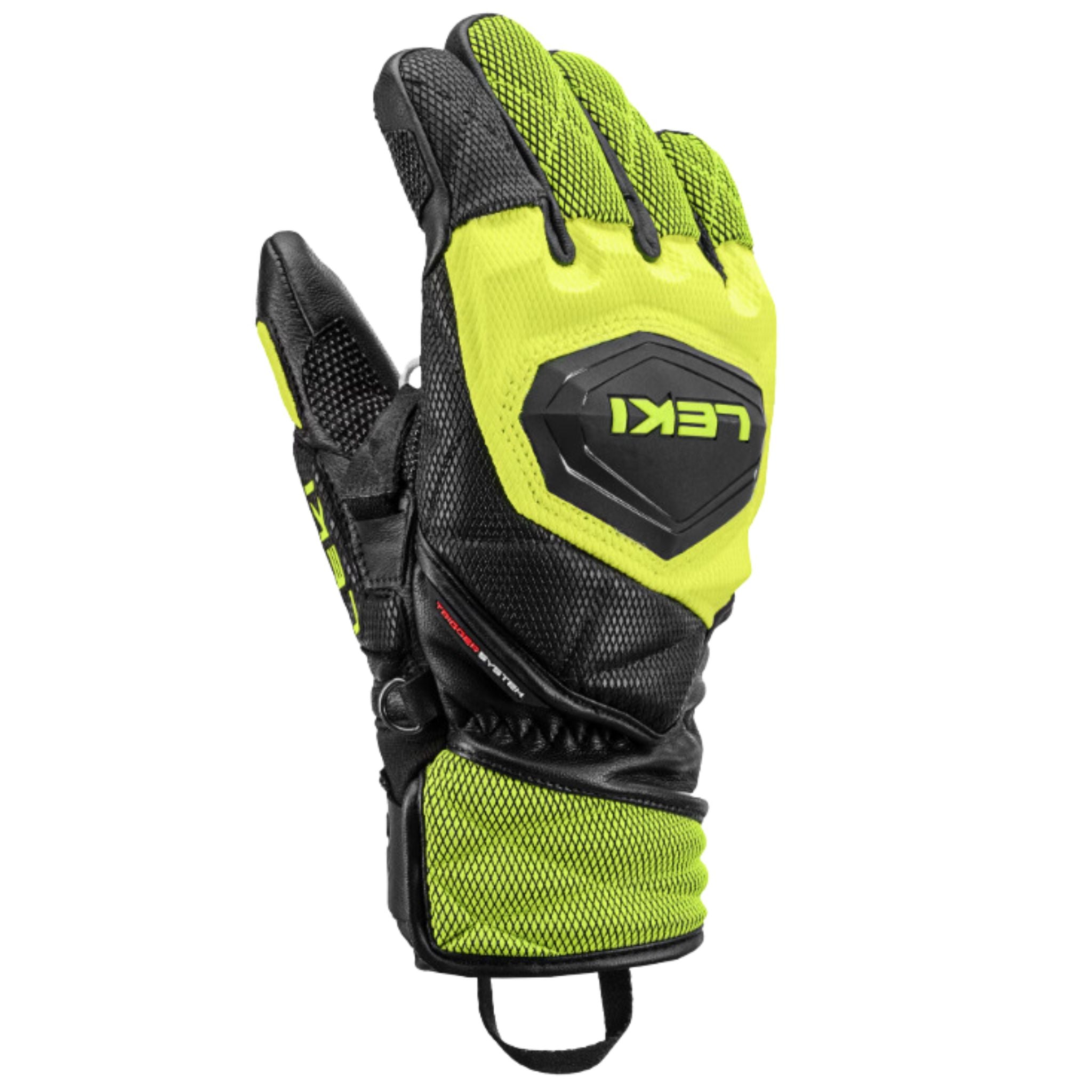Leki WCR Venom 3D JR Race Gloves- OPEN BOX RETURN APPAREL Leki 6 Black-Lemon