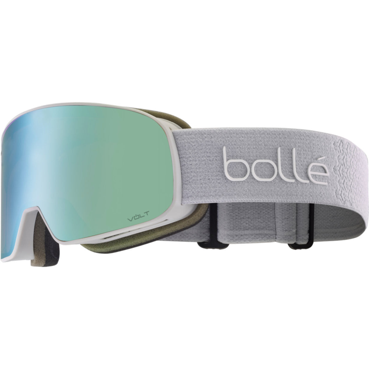 Bollé Nevada Small Ski Goggles GOGGLES Bolle Lightest Grey Matte with Volt Ice Blue Lens  