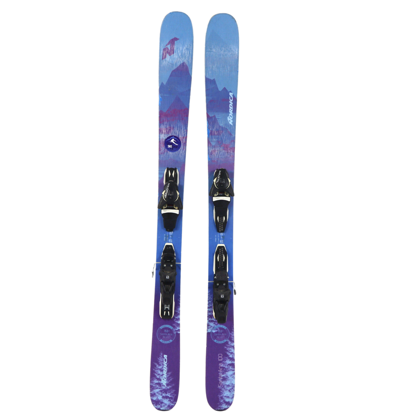 Nordica Santa Ana 100 153cm Skis + Salomon Z11 Demo Bindings 2020 – USED SKIS Nordica   