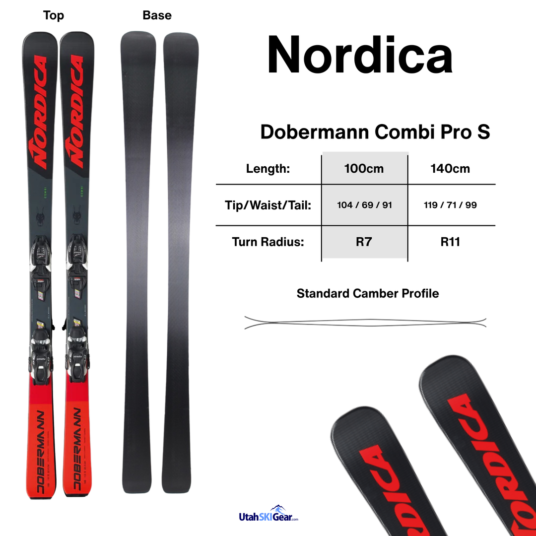 Nordica Doberman Combi Pro S Youth Race Skis + Race Bindings 2024 Nordica Doberman Combi Pro S Youth Race Skis + Race Bindings 2024