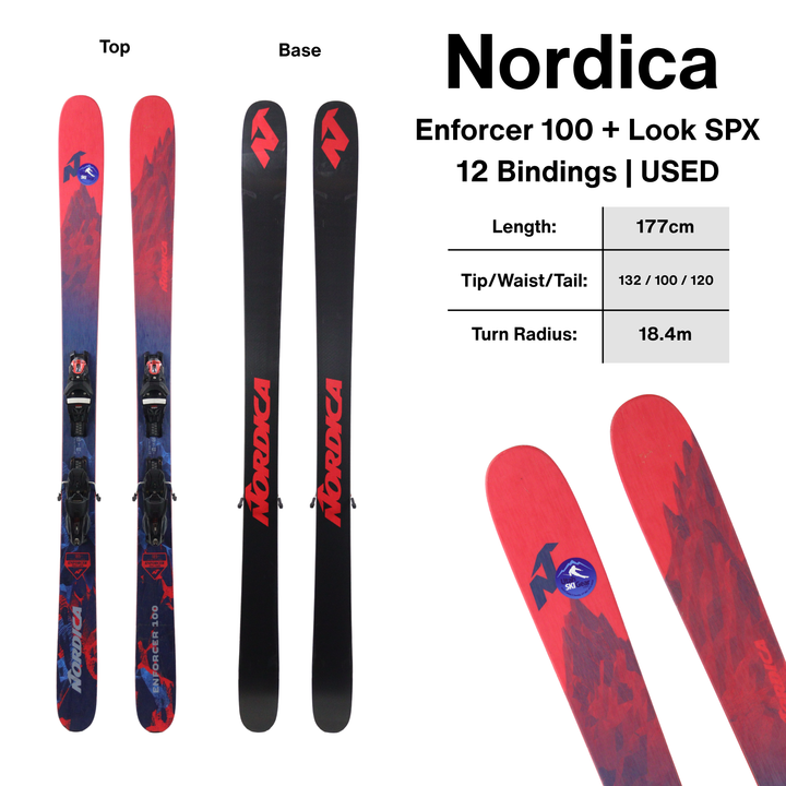 Nordica Enforcer 100 + Look SPX 12 - USED 185cm SKIS Utah Ski Gear