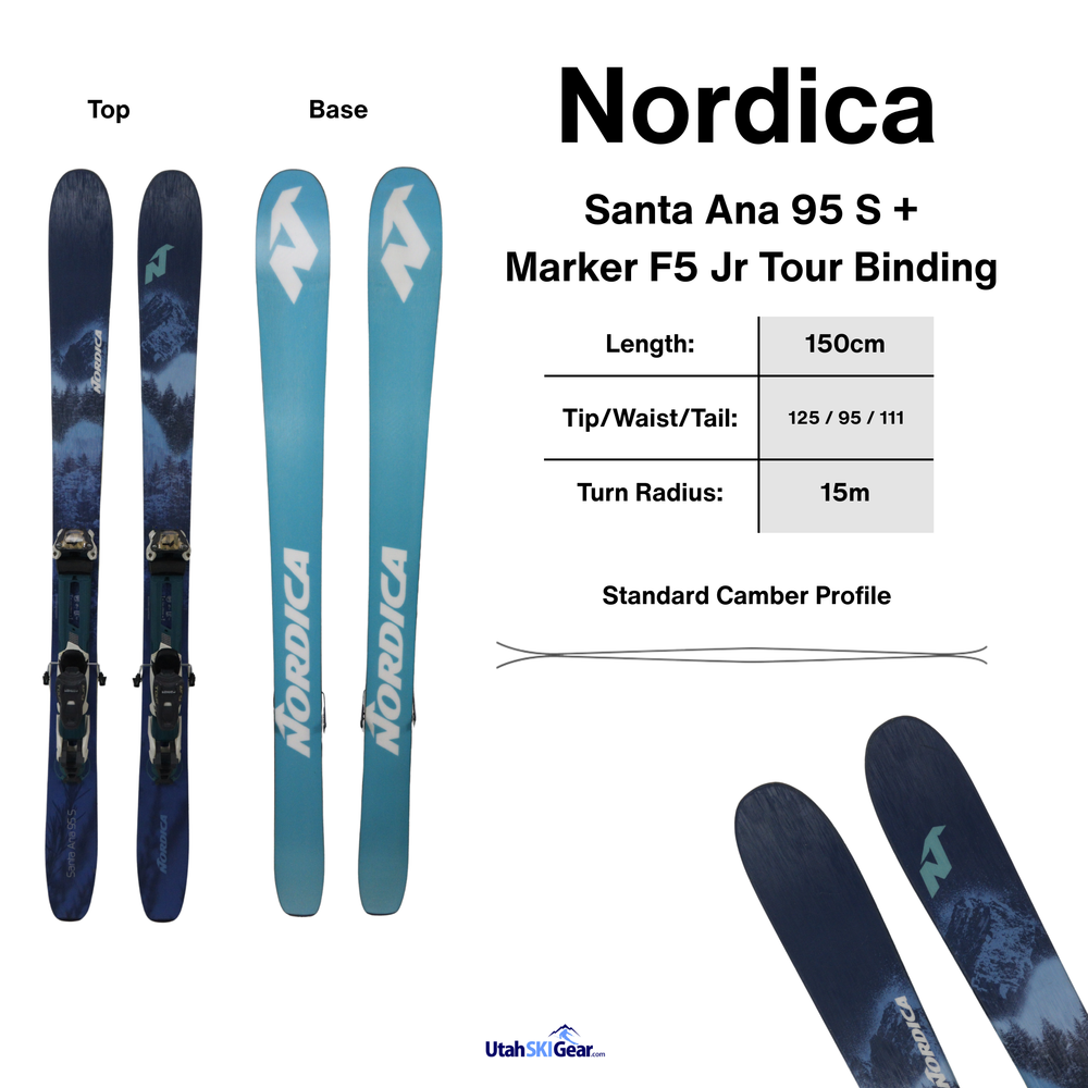 Nordica Santa Ana 95 S 150cm + Marker F5 Jr Tour | USED USED SKIS Nordica
