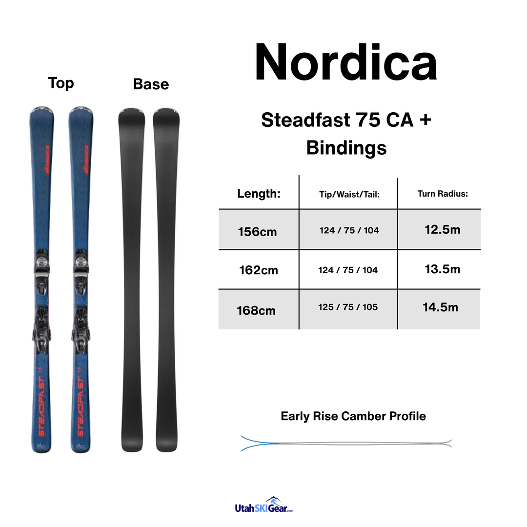 Nordica Steadfast 75 CA Men's Skis + Bindings 2025 – Utah Ski Gear