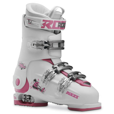 Roces IDEA Free Adjustable Youth Ski Boots | Size 22.5 - 25.5 MP - (Open Box Return) SKI BOOTS Roces White/Deep Pink  