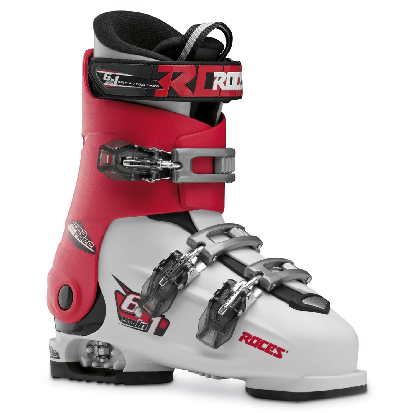 Roces IDEA Free Adjustable Youth Ski Boots | Size 22.5 - 25.5 MP - (Open Box Return) SKI BOOTS Roces White/Red/Black  