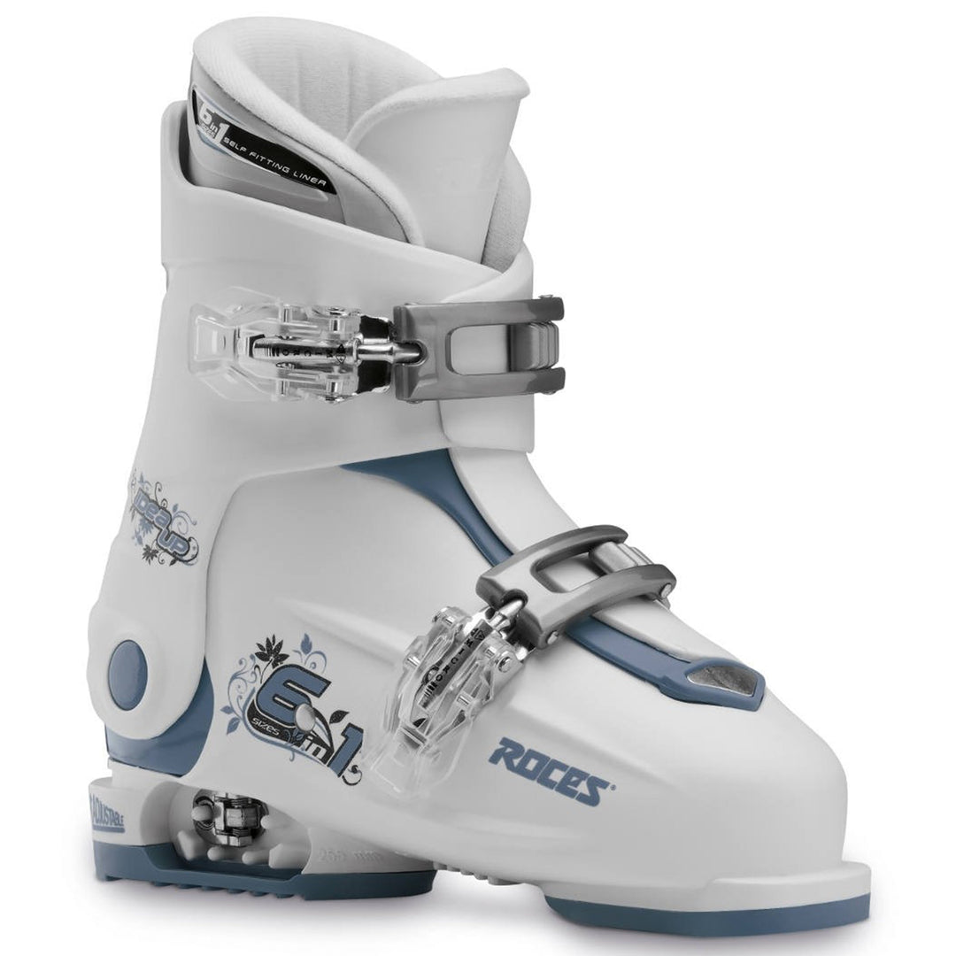 Roces IDEA Up Adjustable Youth Ski Boots | Size 19.0 - 22.0 MP - (OPEN BOX RETURN) SKI BOOTS Roces White/Teal  