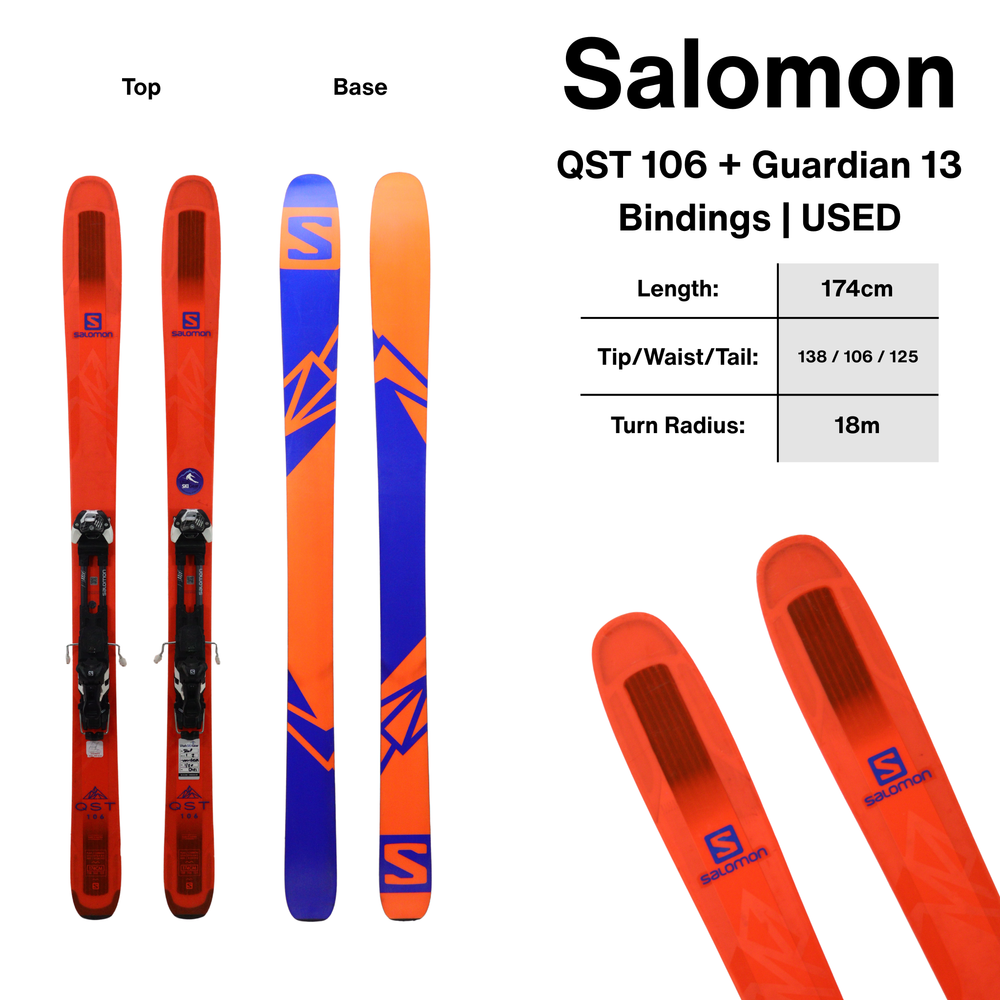 Salomon QST 106 + Guardian 13 Binding | 174cm - USED SKIS Salomon