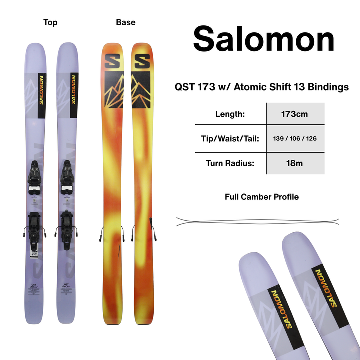 Salomon QST 173cm + Atomic Shift 13 - USED USED SKIS Salomon