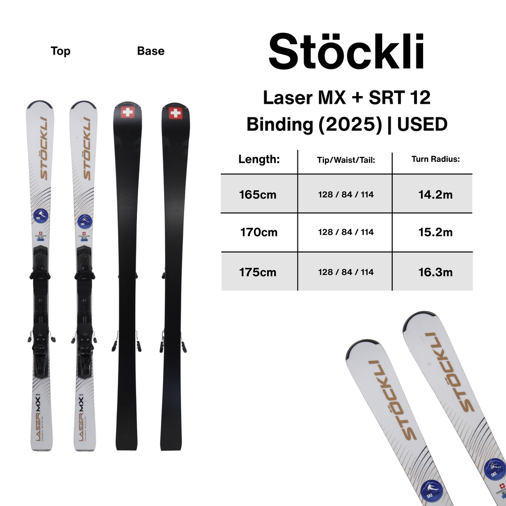 Stockli Laser MX + SRT 12 Binding | 2025 USED USED SKIS Stockli