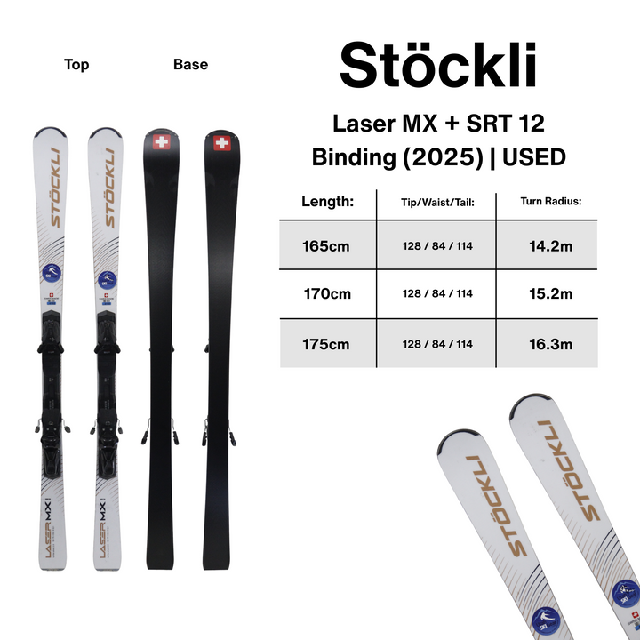 Stockli Laser MX + SRT 12 Binding | 2025 USED USED SKIS Stockli